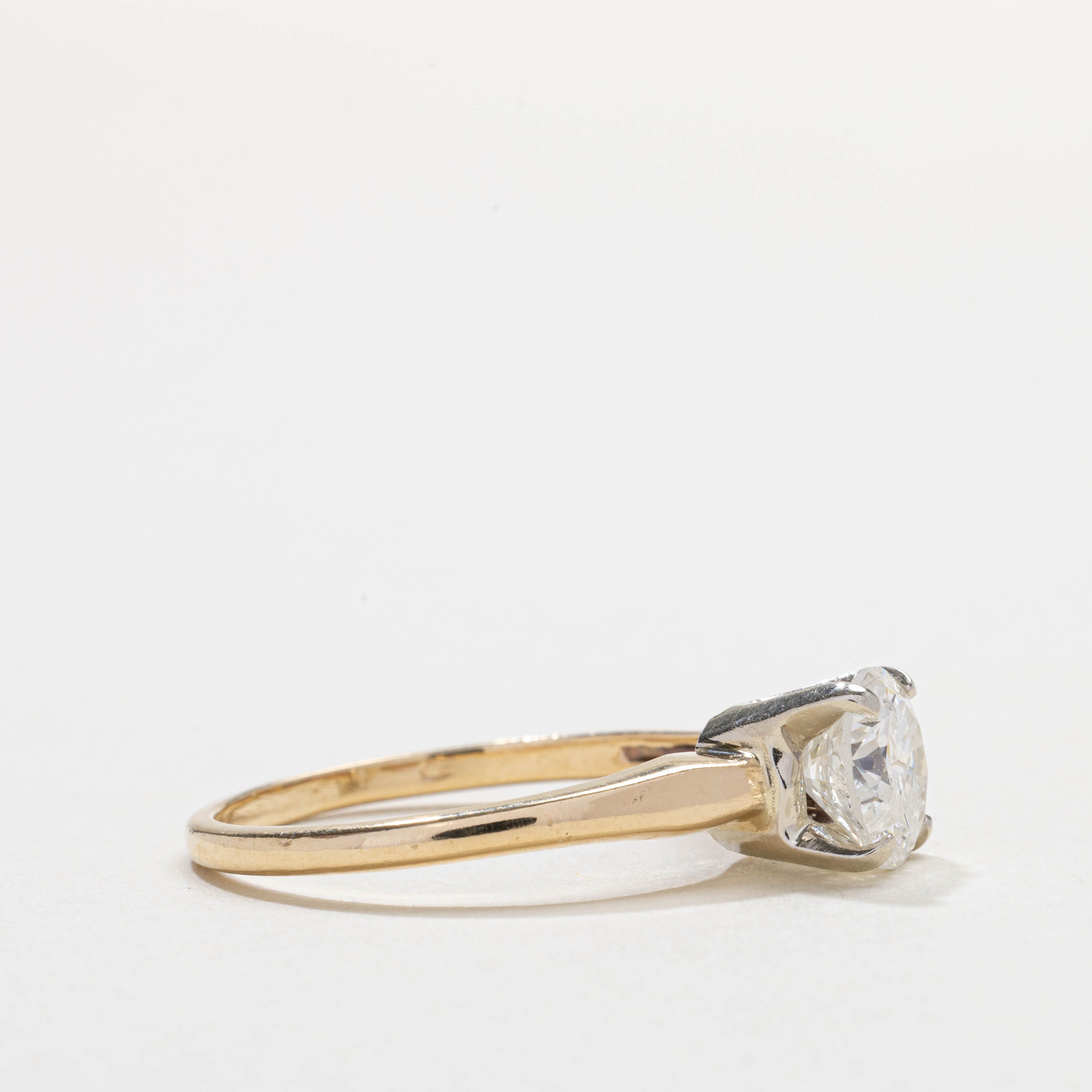 Bague solitaire en or 18 carats avec diamant | 1,30 ct I1 I | Taille 8,0