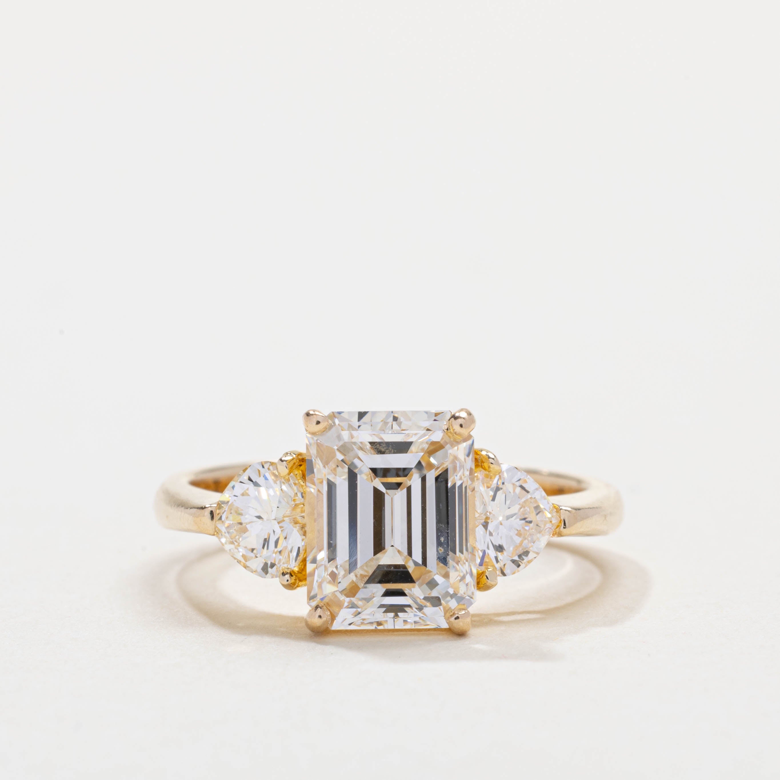 14K Emerald Cut Diamond Engagement Ring | 2.30ct VVS1 H/I, 0.70ctw | SZ 6.0