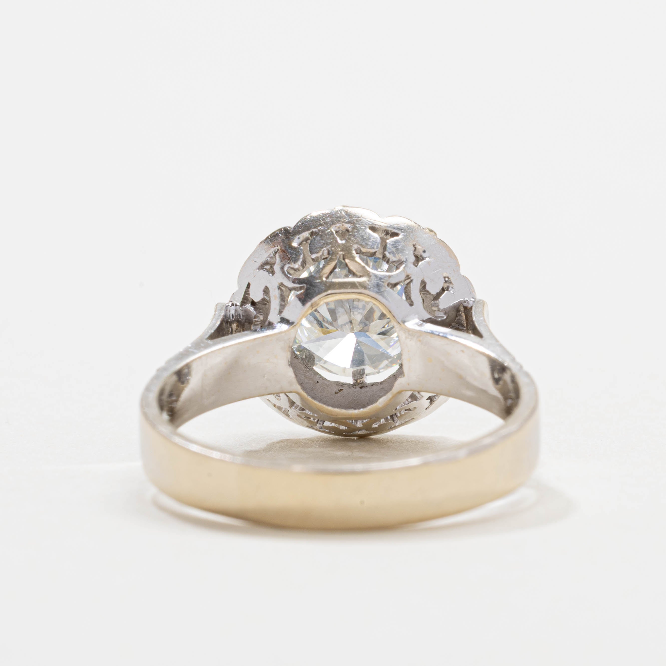 Bague solitaire texturée en or 18 carats sertie d'un diamant texturé | 2,0 ct I2 J | Taille 7,25
