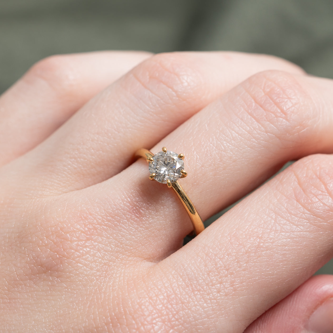 Solitaire Six Prong Diamond Engagement Ring | 1.00ct I2 J/K | SZ 6.75