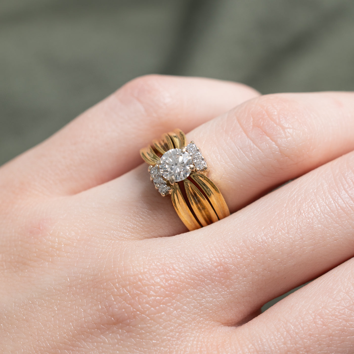 Diamond Soldered Wedding Ring Set | 0.82ctw | SZ 5.25