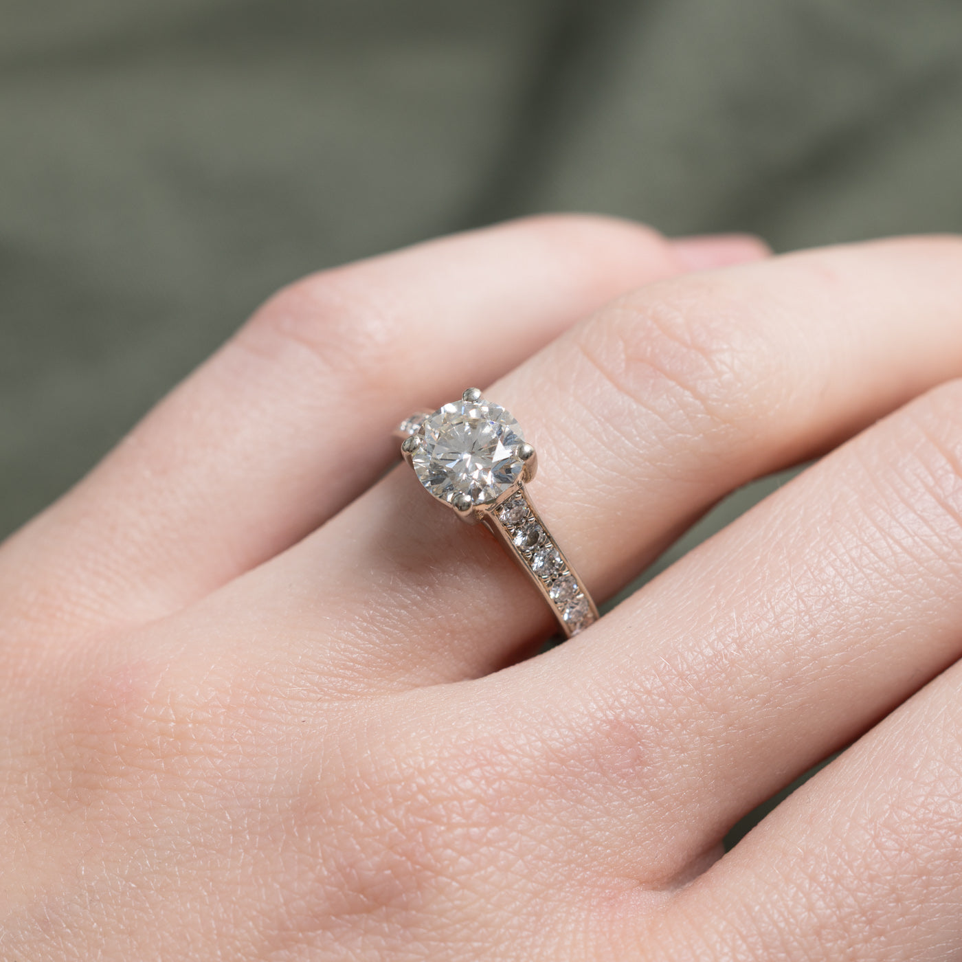 Diamond Accented Engagement Ring | 1.50ct SI1 G, 0.36ctw | SZ 5.5