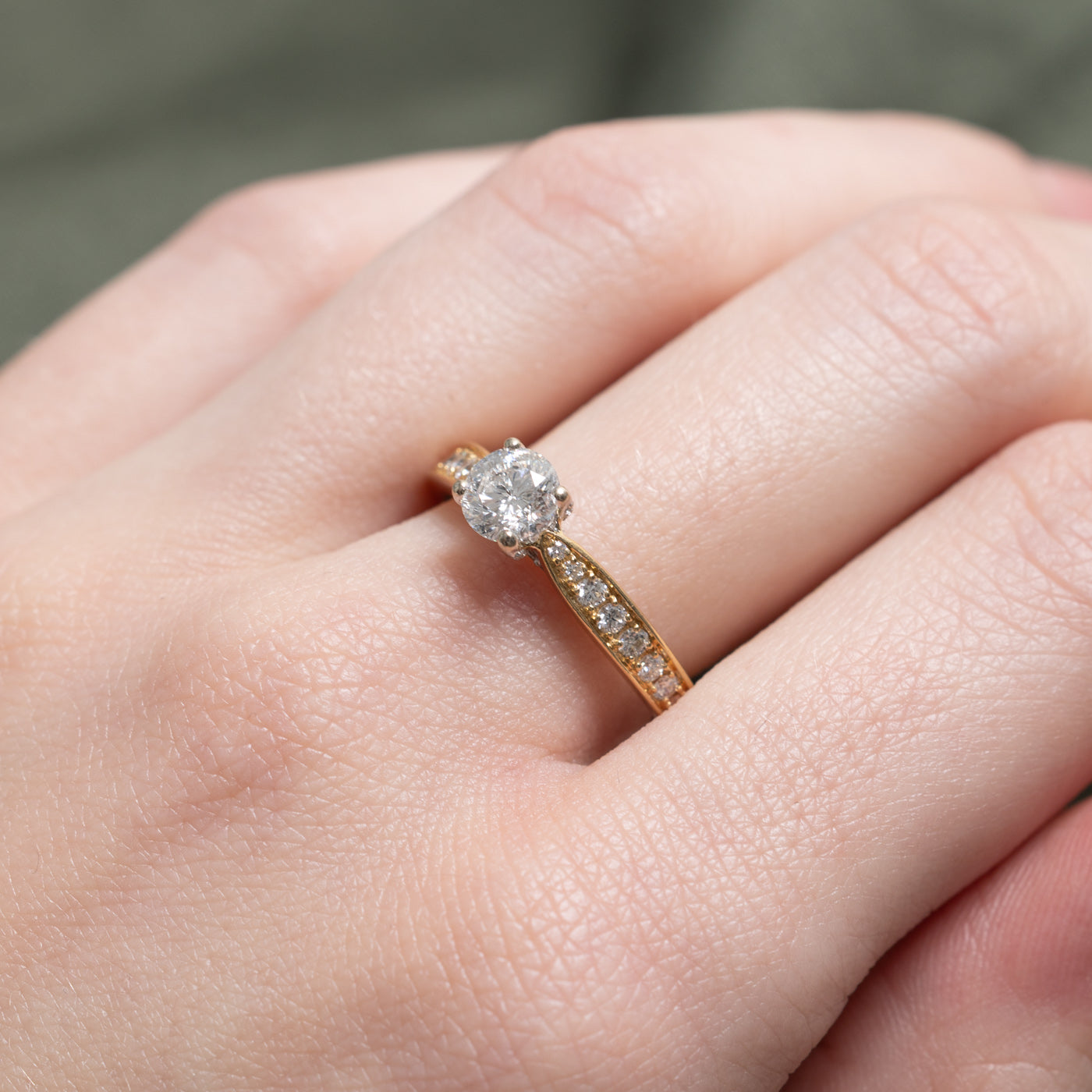 Canadian Diamond Cathedral Engagemnet Ring | 0.70ct SI2 E Ex, 0.40ctw | SZ 7.75