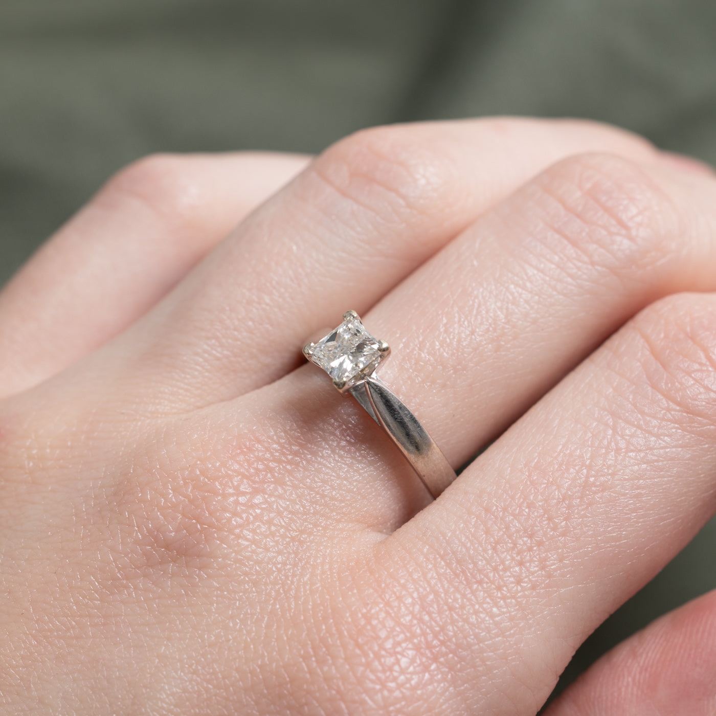 Princess Cut Solitaire Diamond Engagement Ring | 0.73ct I1/I2 G/H | SZ 7.5