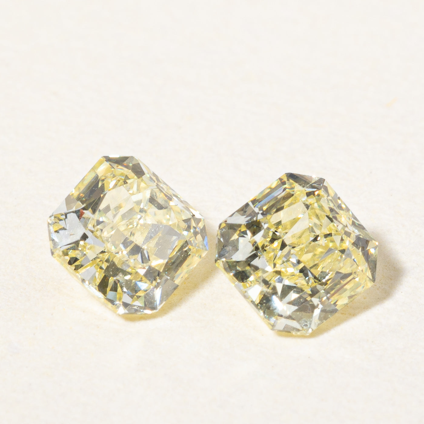 Radiant Cut Loose Fancy Yellow Diamond Pair | 0.66ctw VS1 Fancy Yellow |