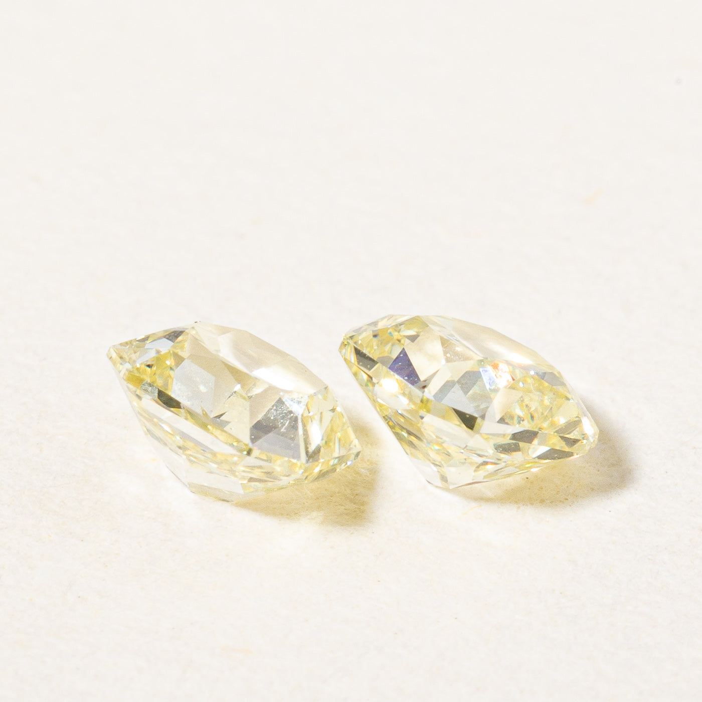 Radiant Cut Loose Fancy Yellow Diamond Pair | 0.66ctw VS1 Fancy Yellow |