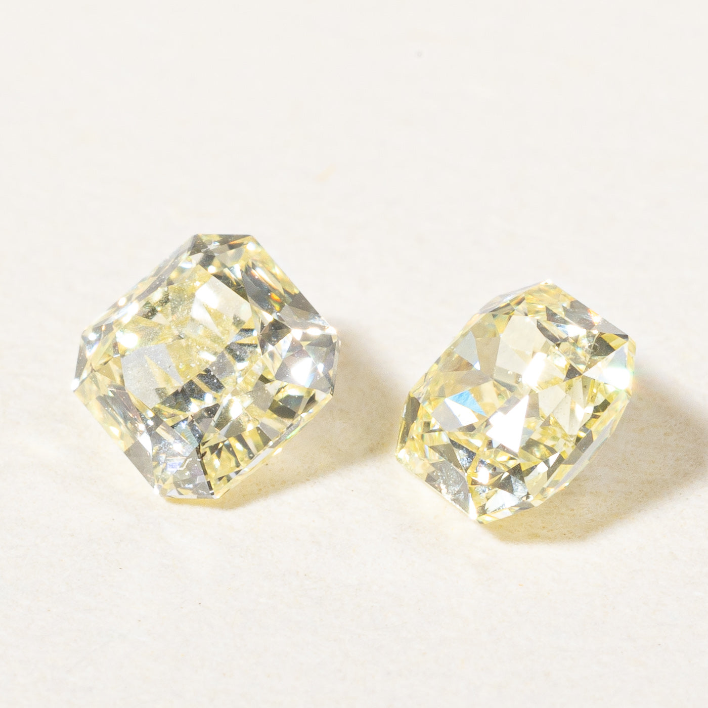 Radiant Cut Loose Fancy Yellow Diamond Pair | 0.66ctw VS1 Fancy Yellow |