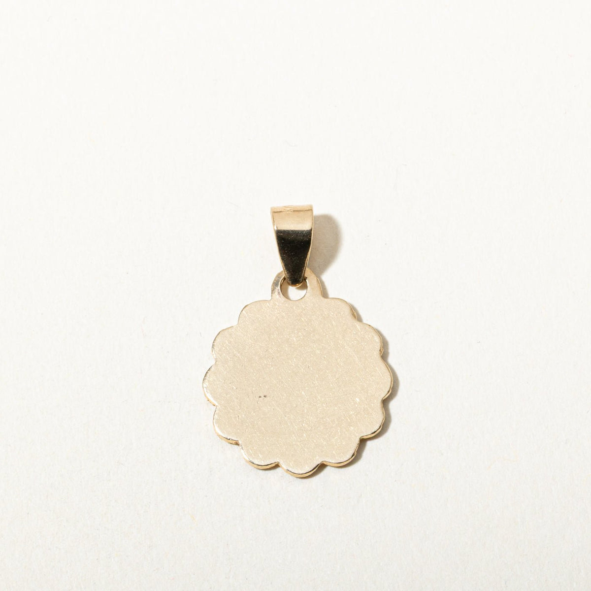 10k Yellow Gold Scalloped Scorpio Zodiac Circle Pendant