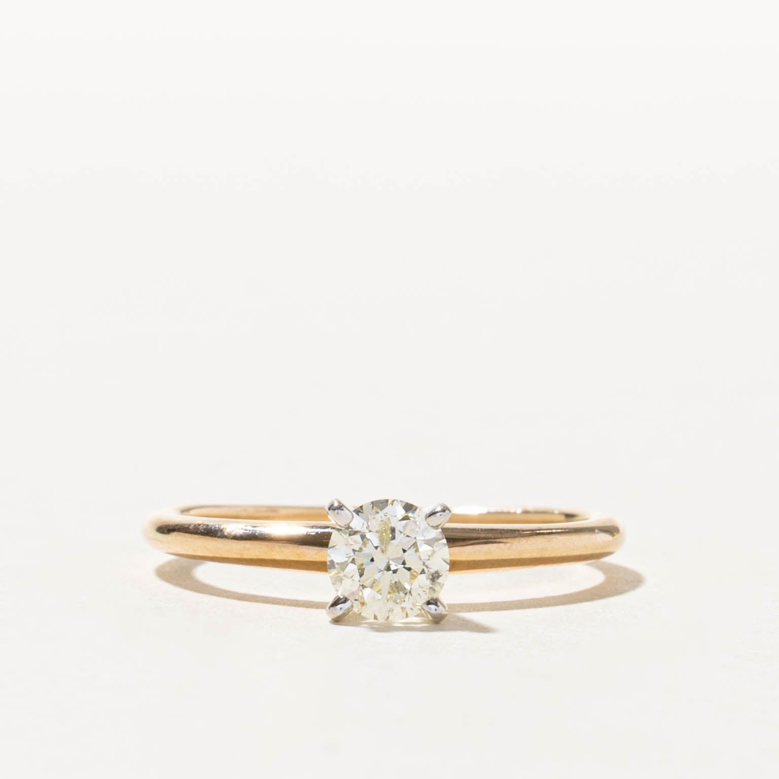 14k Solitaire Diamond Plain Engagement Ring | 0.59ct | SZ 8.5