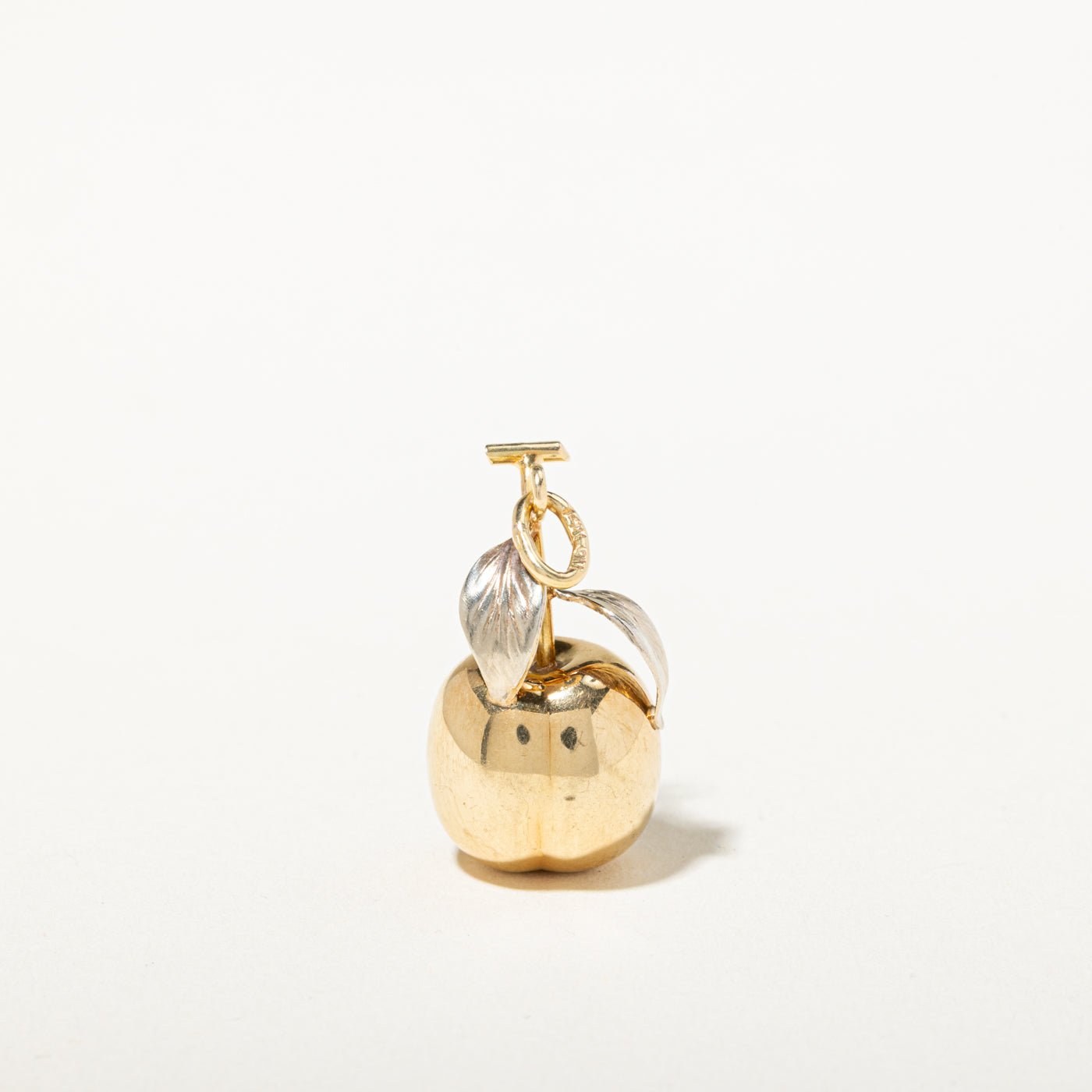 14k Yellow & White Gold Apple Charm