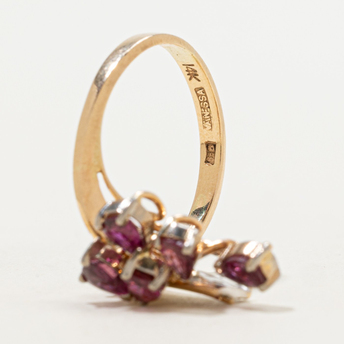 14K Ring with Diamond Accents with Ruby