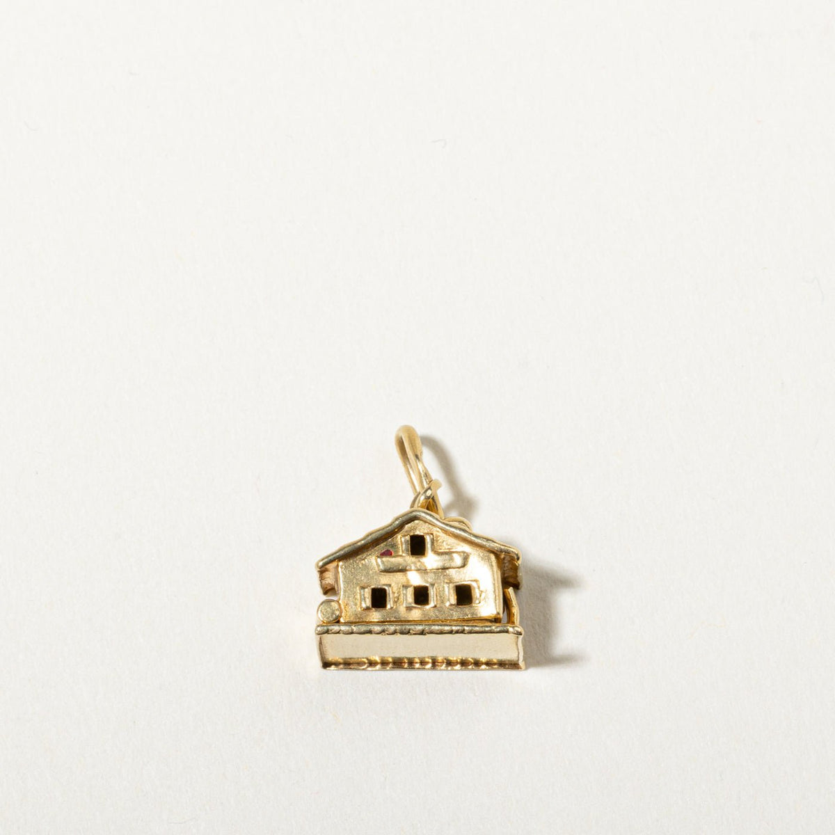 18k Yellow Gold Chalet with Heart Charm