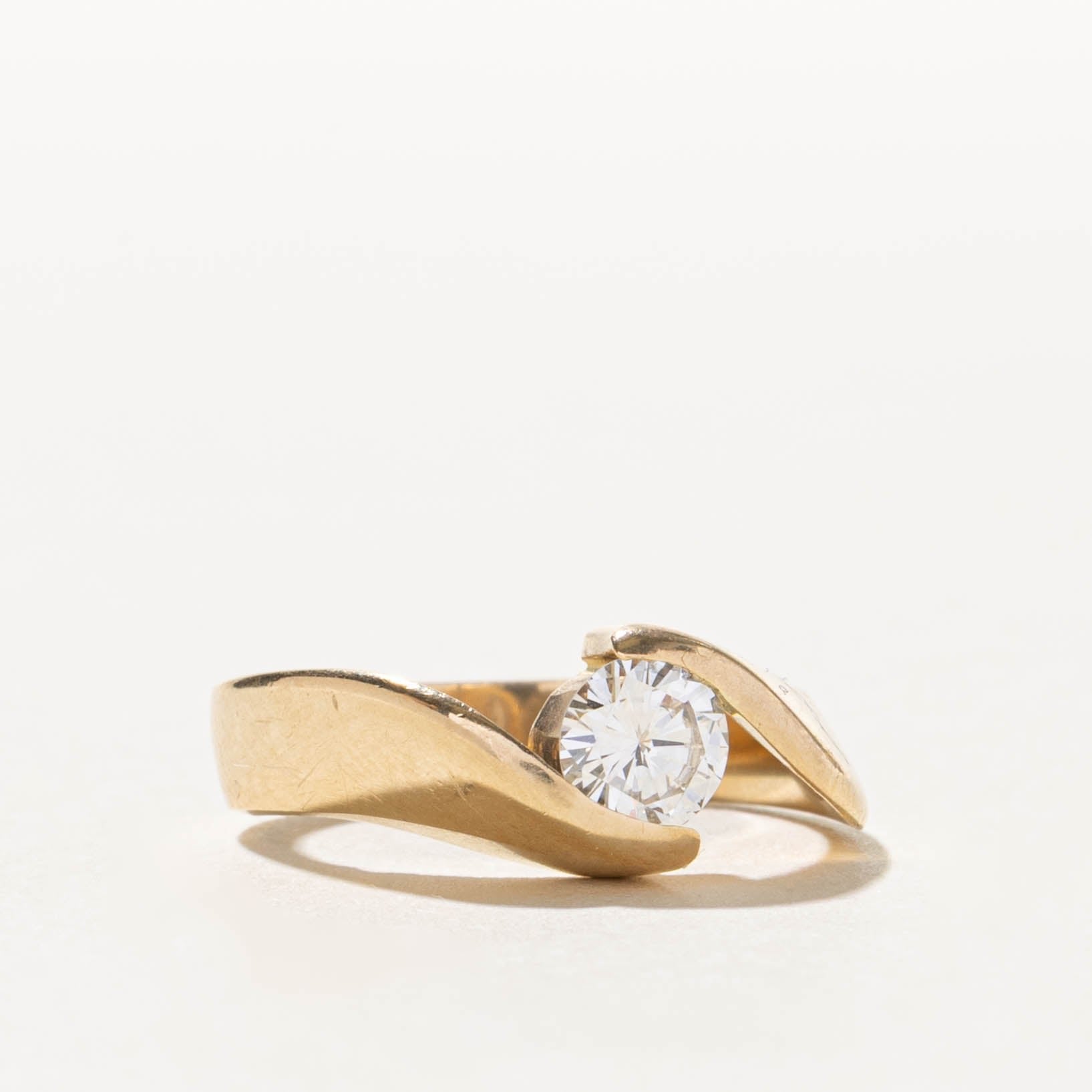 14k Solitaire Diamond Bypass Engagement Ring | 0.51ct | SZ 6
