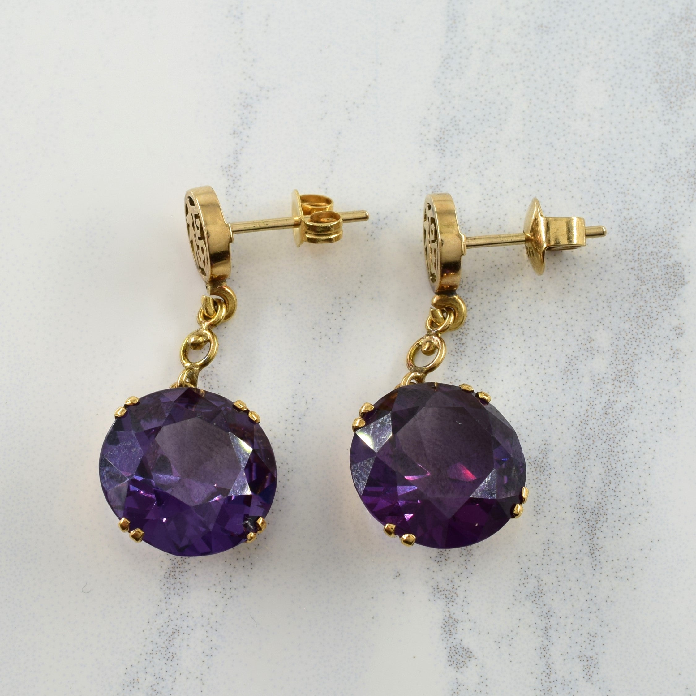 Synthetic Colour Changing Sapphire Earrings | 15.00ctw |