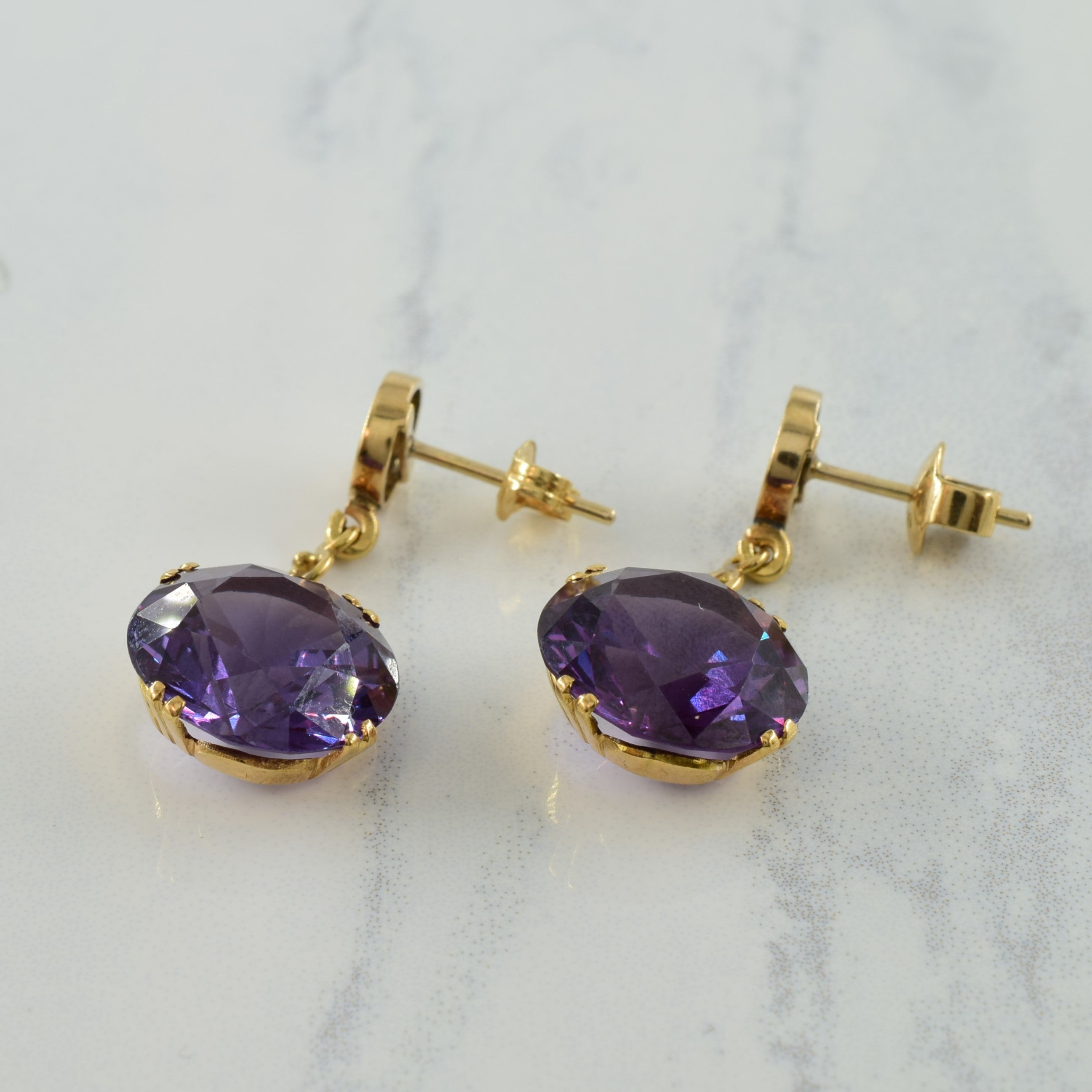 Synthetic Colour Changing Sapphire Earrings | 15.00ctw |