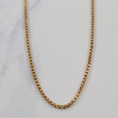 10k Yellow Gold Italian Hallmark Box Chain | 15