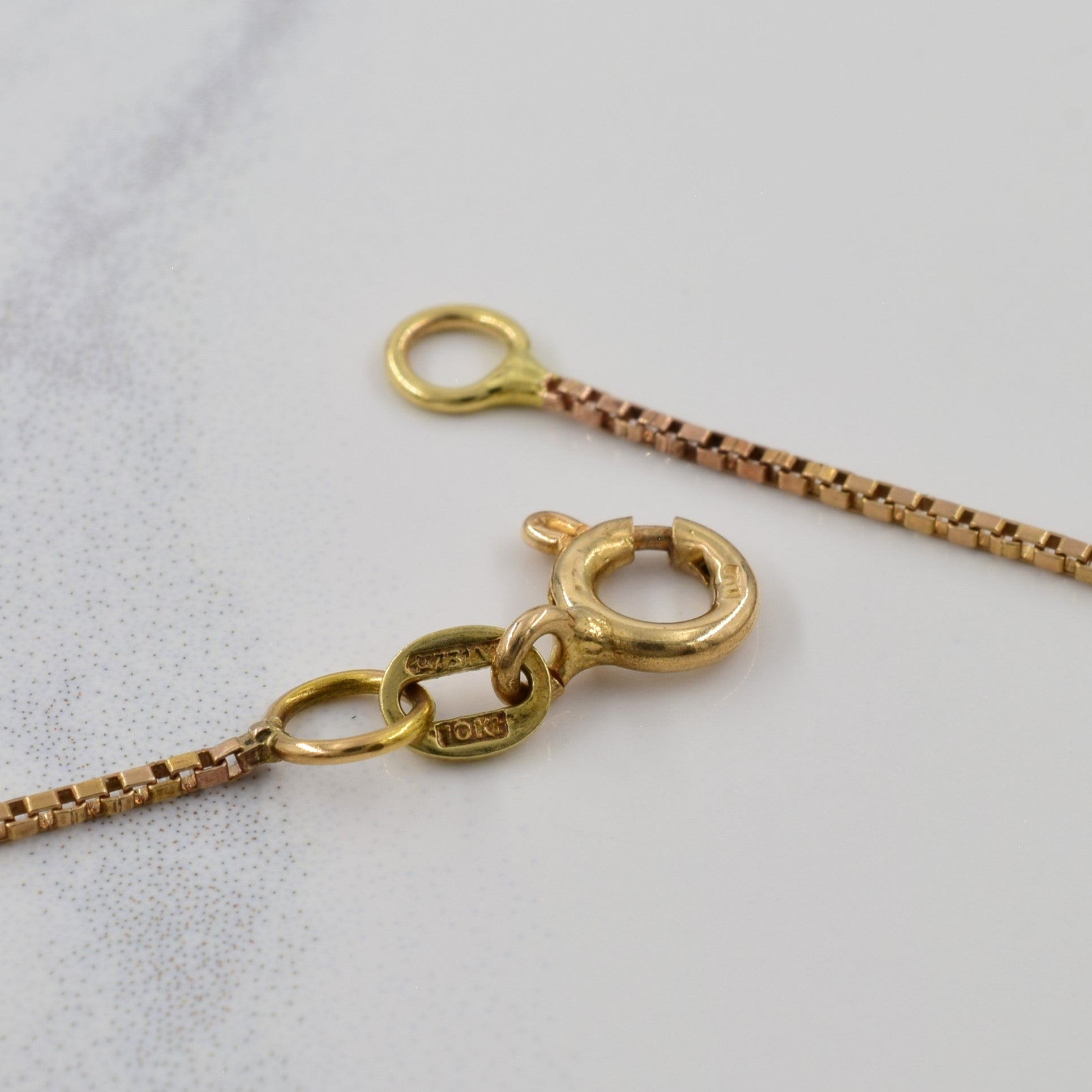 10k Yellow Gold Italian Hallmark Box Chain | 15" |