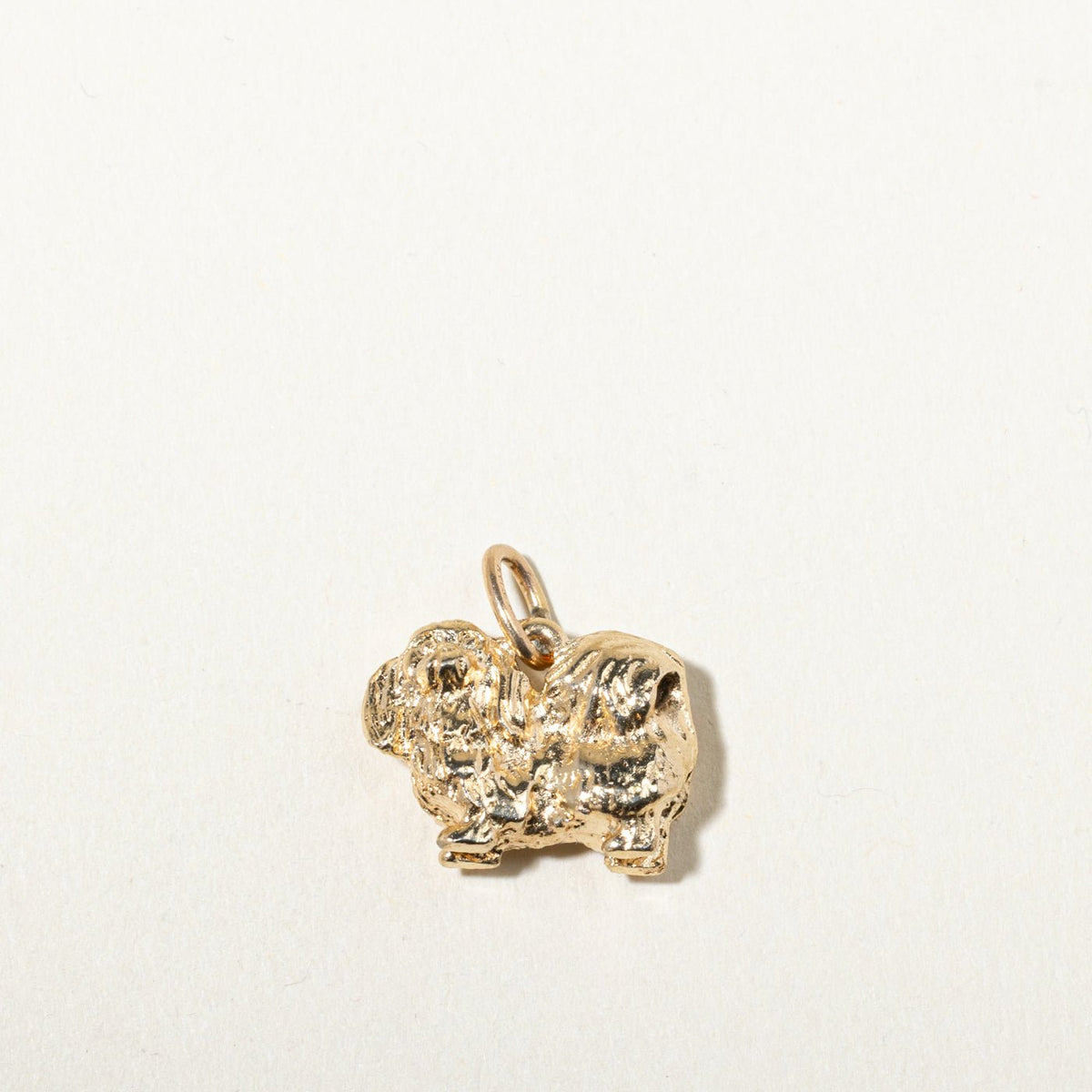 14k Yellow Gold Pekingese Dog Charm