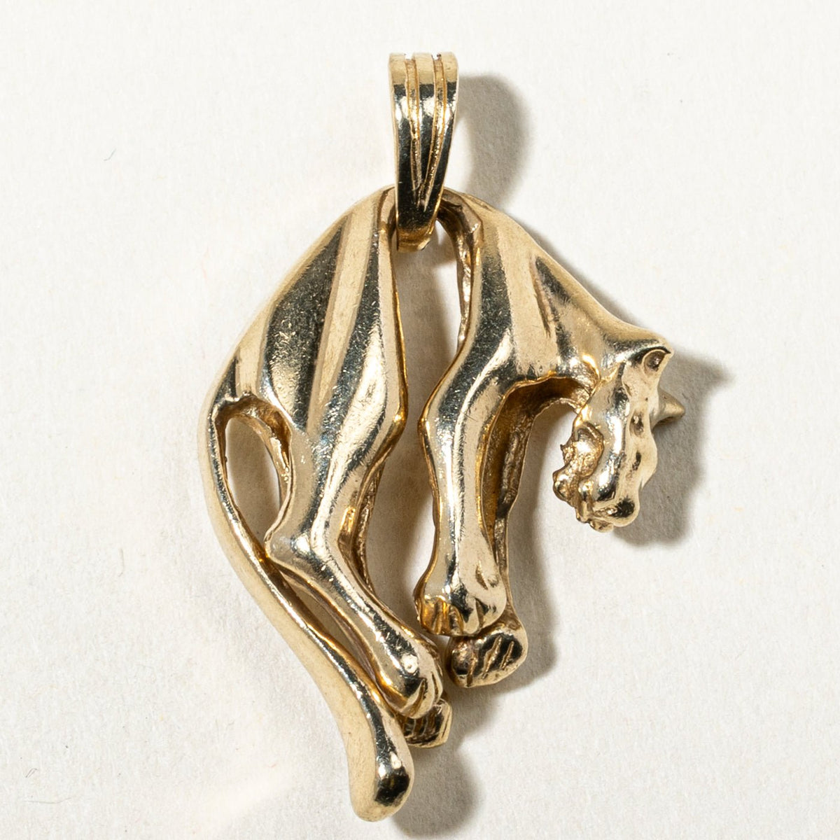 10k Yellow Gold Dangling Panther Pendant