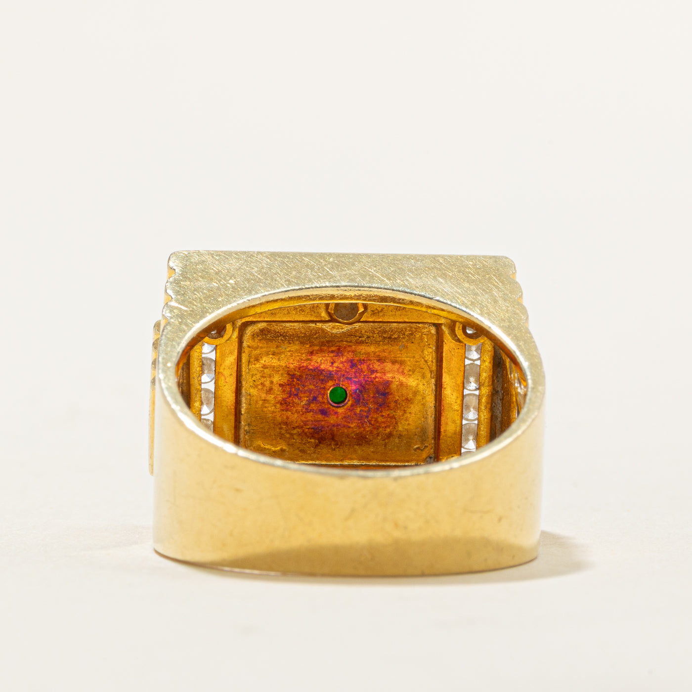 Jade & Diamond Cocktail Ring | 1.50ct, 0.32ctw | SZ 8 |