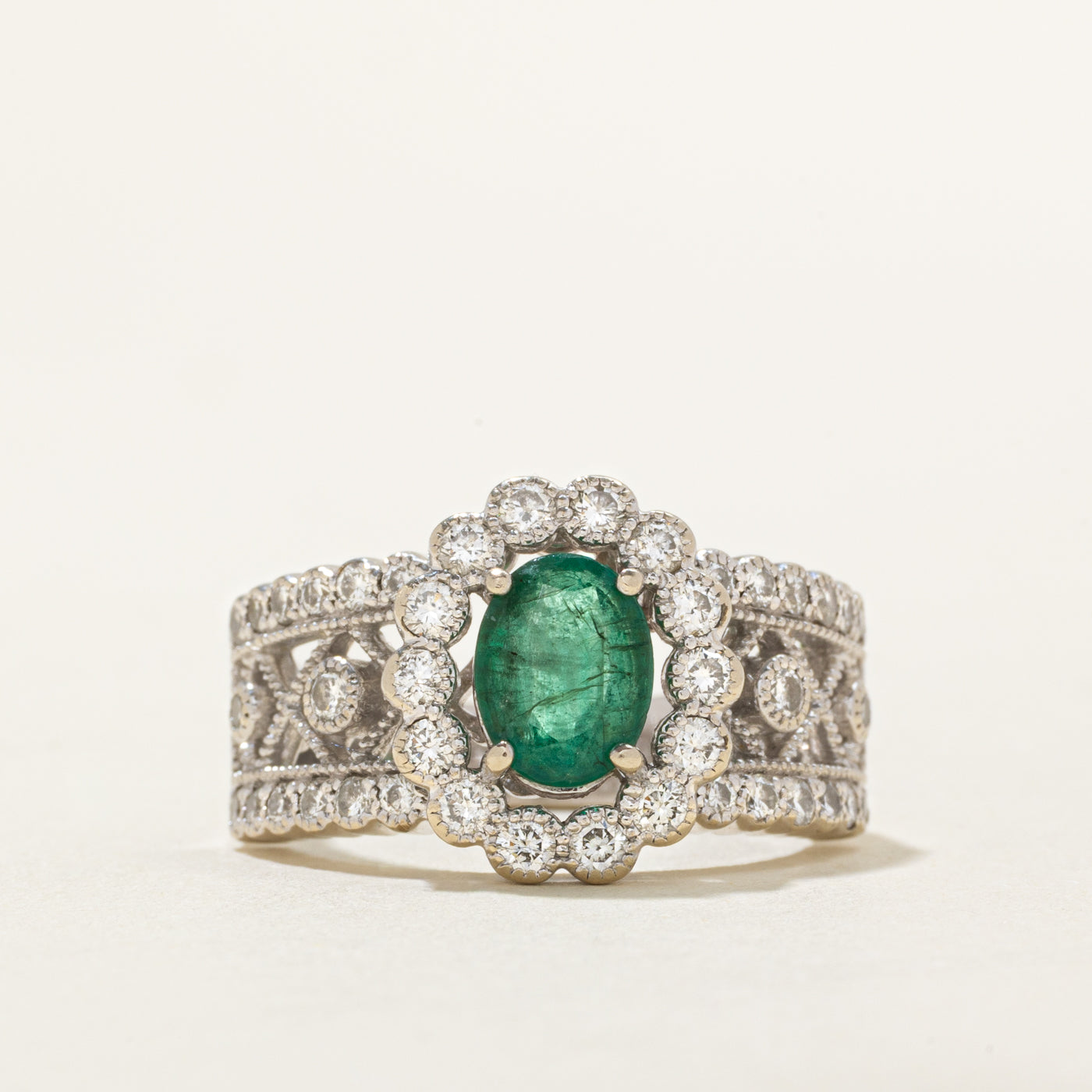 Effy' Emerald & Diamond Ring | 1.00ct, 0.60ct | SZ 7 |