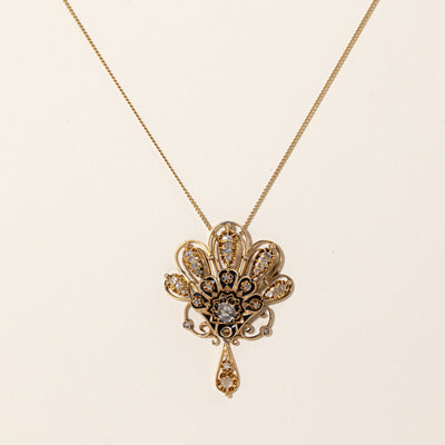 Antique Rose Cut Diamond Pendant Necklace | 0.68ctw | 18
