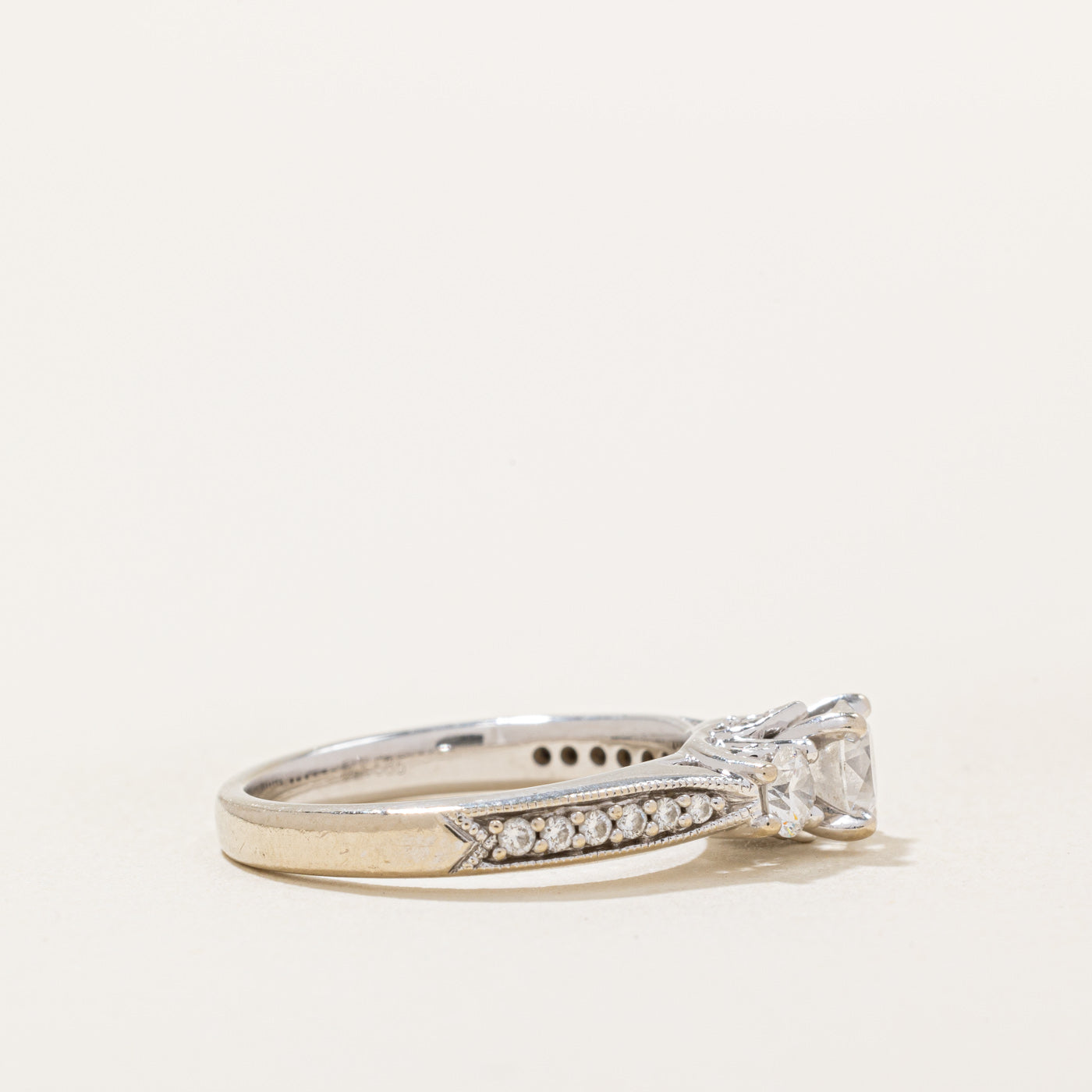 Three Stone Diamond with Accent Diamonds 14k Ring | 0.5ct, 0.3ctw, 0.05ctw | SZ 5.5 |
