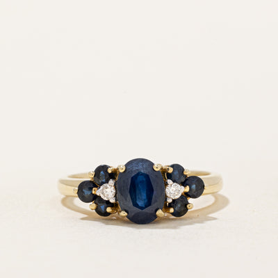 Sapphire & Diamond cocktail Ring | 1.36ctw, 0.05ctw | SZ 6 |