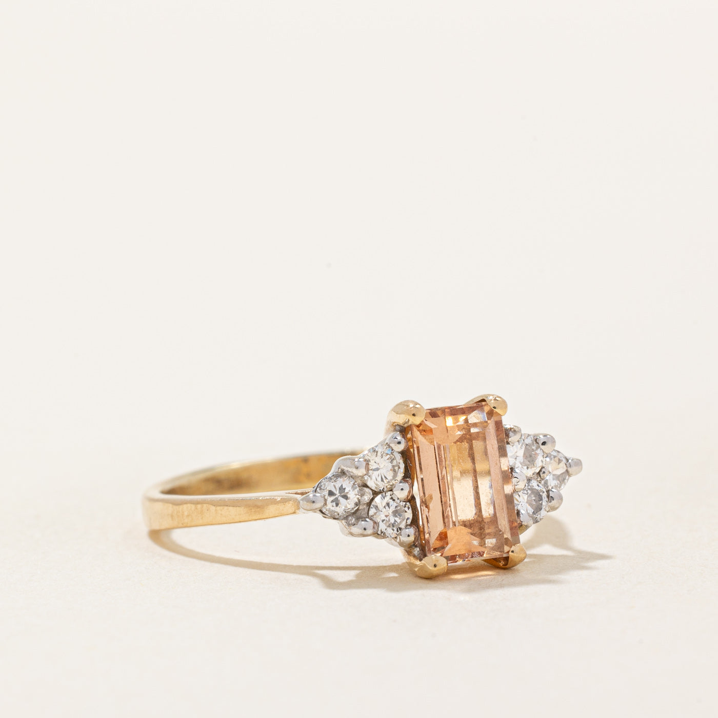 Peach Topaz & Diamond Ring | 1.10ct, 0.21ctw | SZ 6.75 |