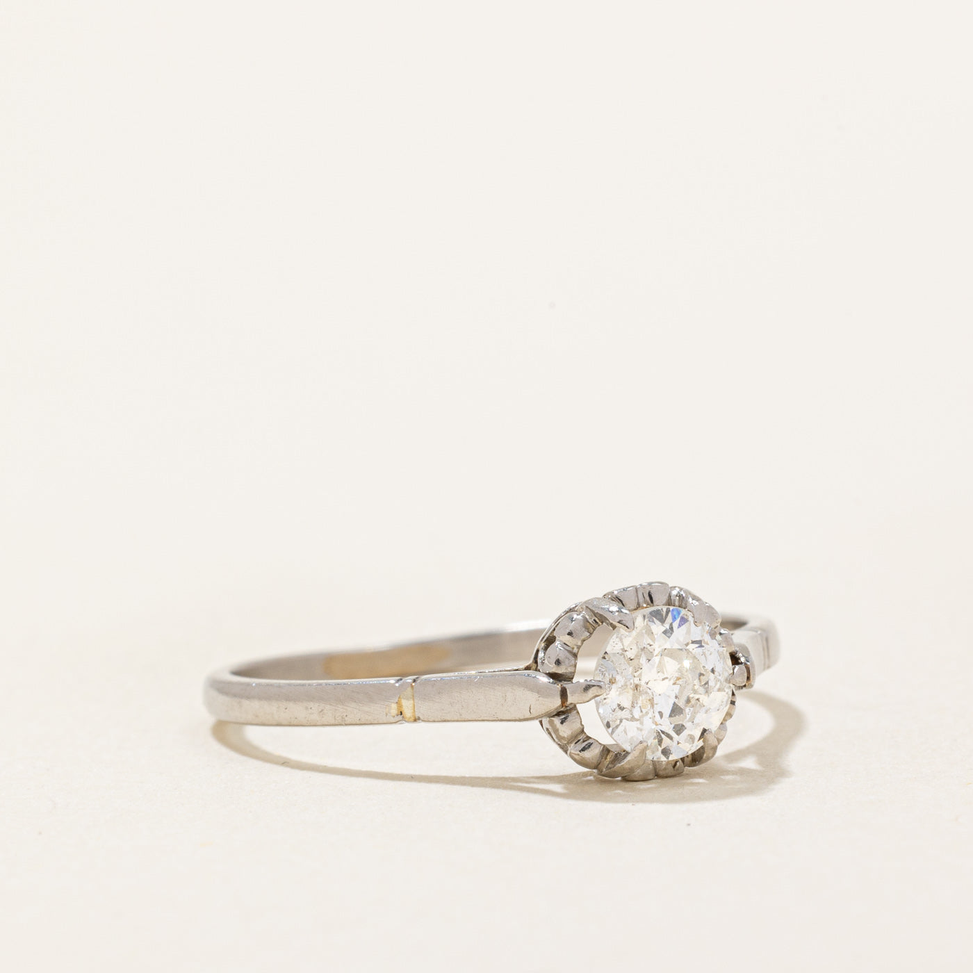 Early 1900s Platinum Old European Cut Diamond Engagement Ring | 0.42ct | SZ 6.75 |