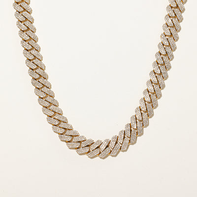 24ctw+ Natural Diamond Cuban-Link Chain | 21.5