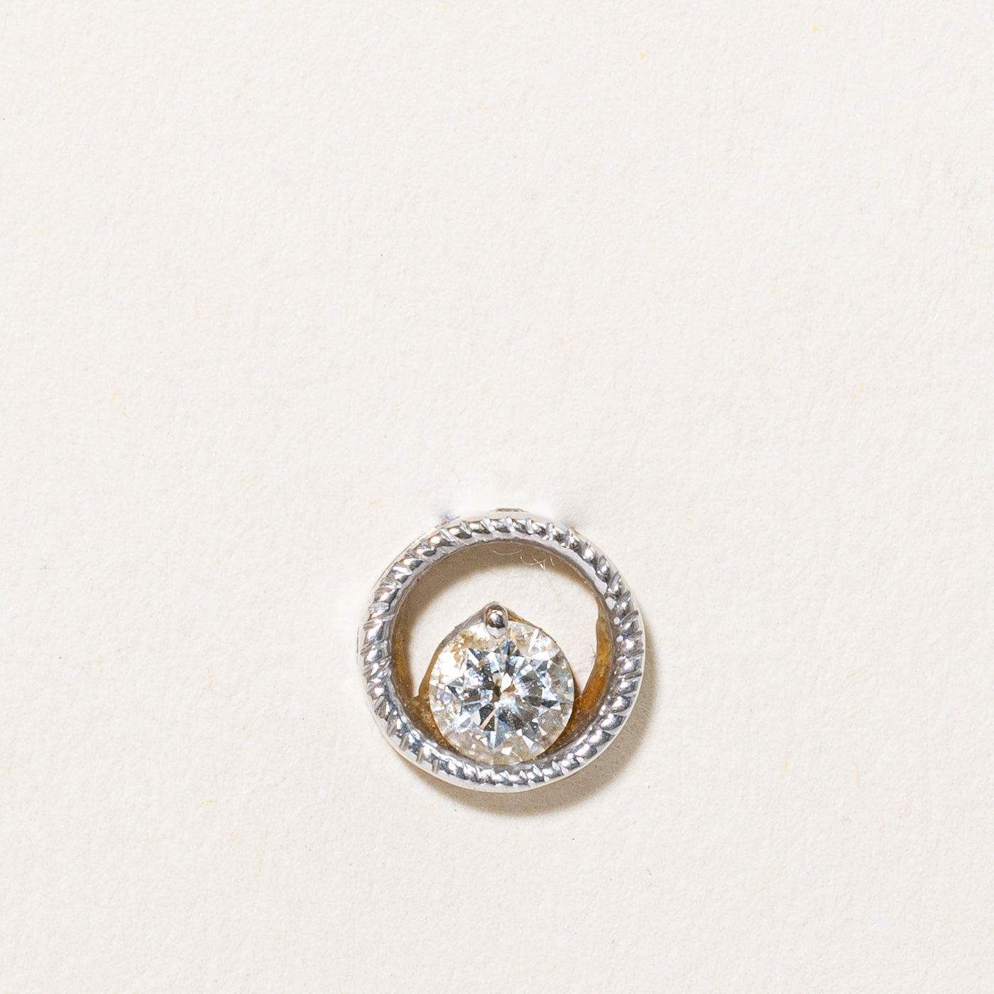 Solitaire Canadian Diamond  14k Pendant | 0.32ct & 0.02ctw |
