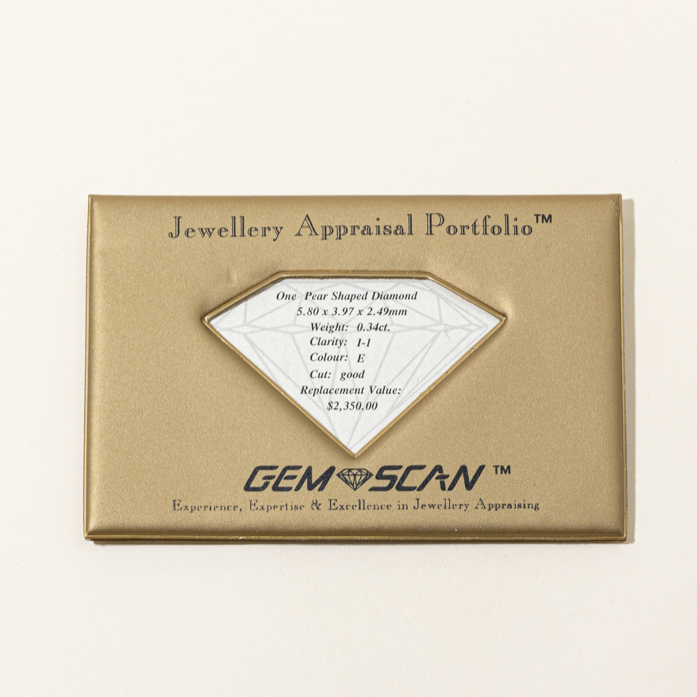 Solitaire Pear Diamond 14k Ring | 0.34ct | SZ 7.75 |