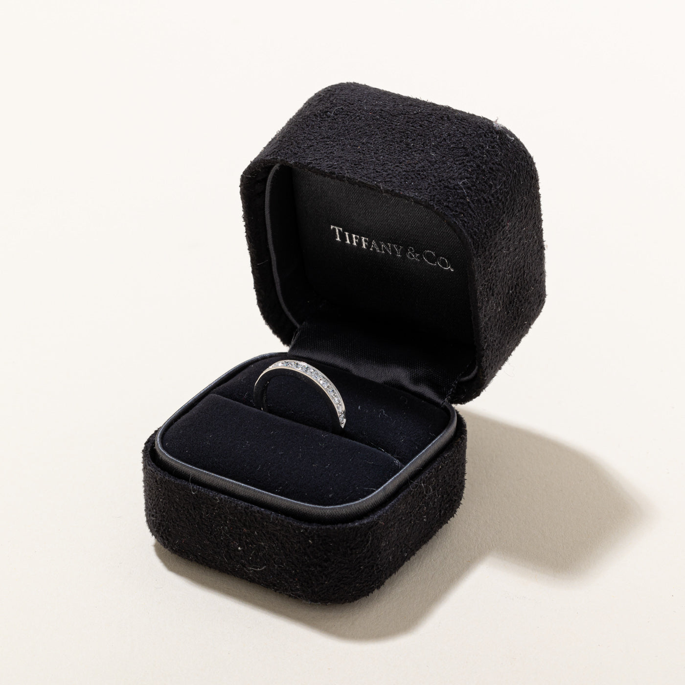 Bague en platine sertie de diamants « Tiffany & Co. » | 0,24 ct | Taille 4,5 | 
