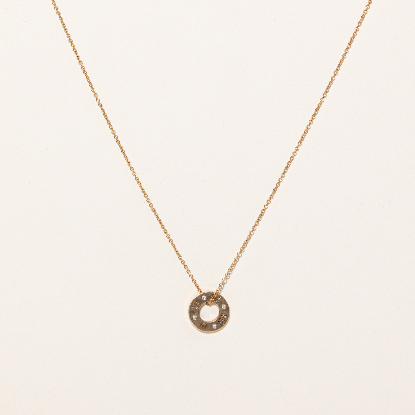 'Tiffany & Co' Atlas 18k Diamond Pendant & Necklace | 18" |