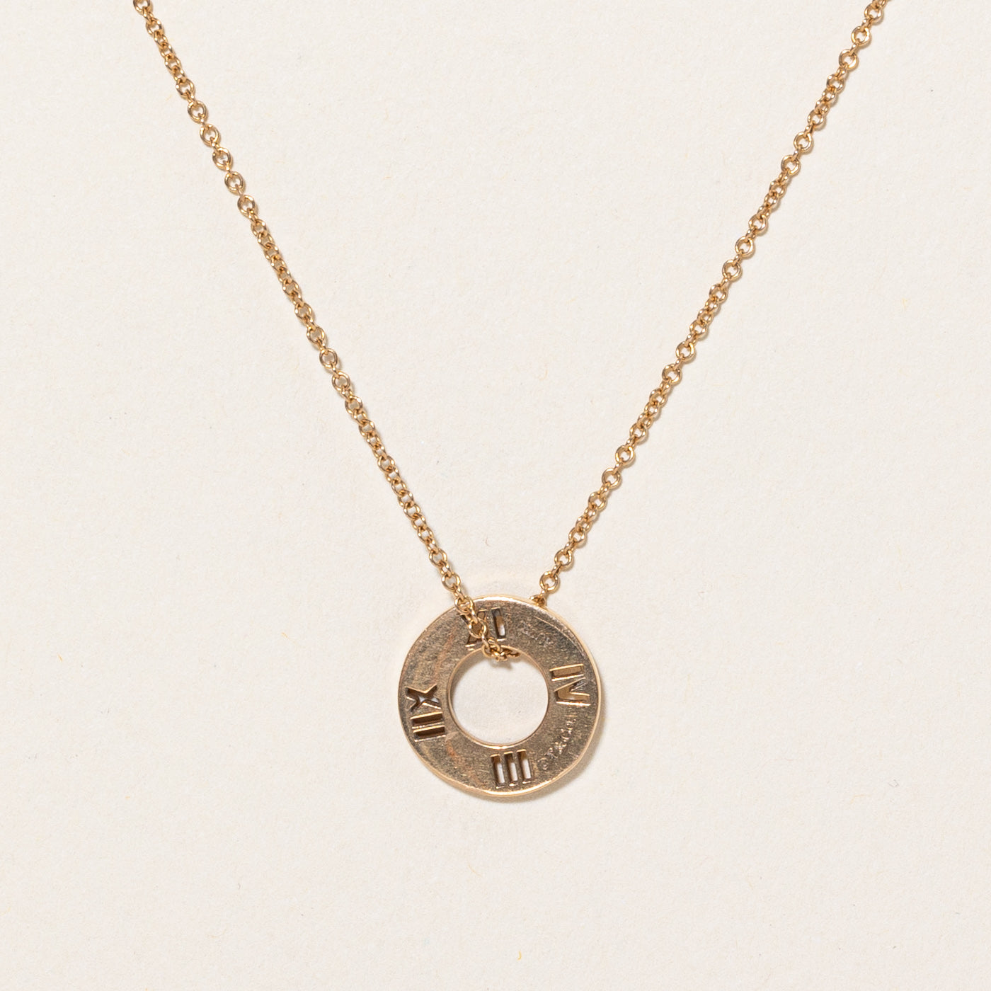'Tiffany & Co' Atlas 18k Diamond Pendant & Necklace | 18" |