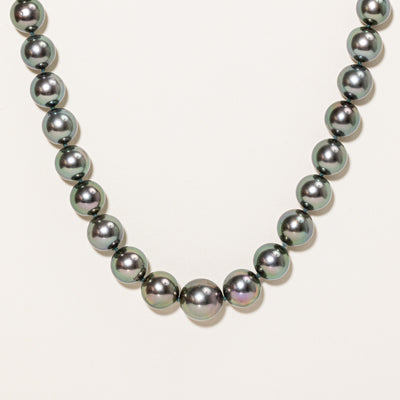 20k Gold Tahitian Pearl Necklace | 10mm+ | 19