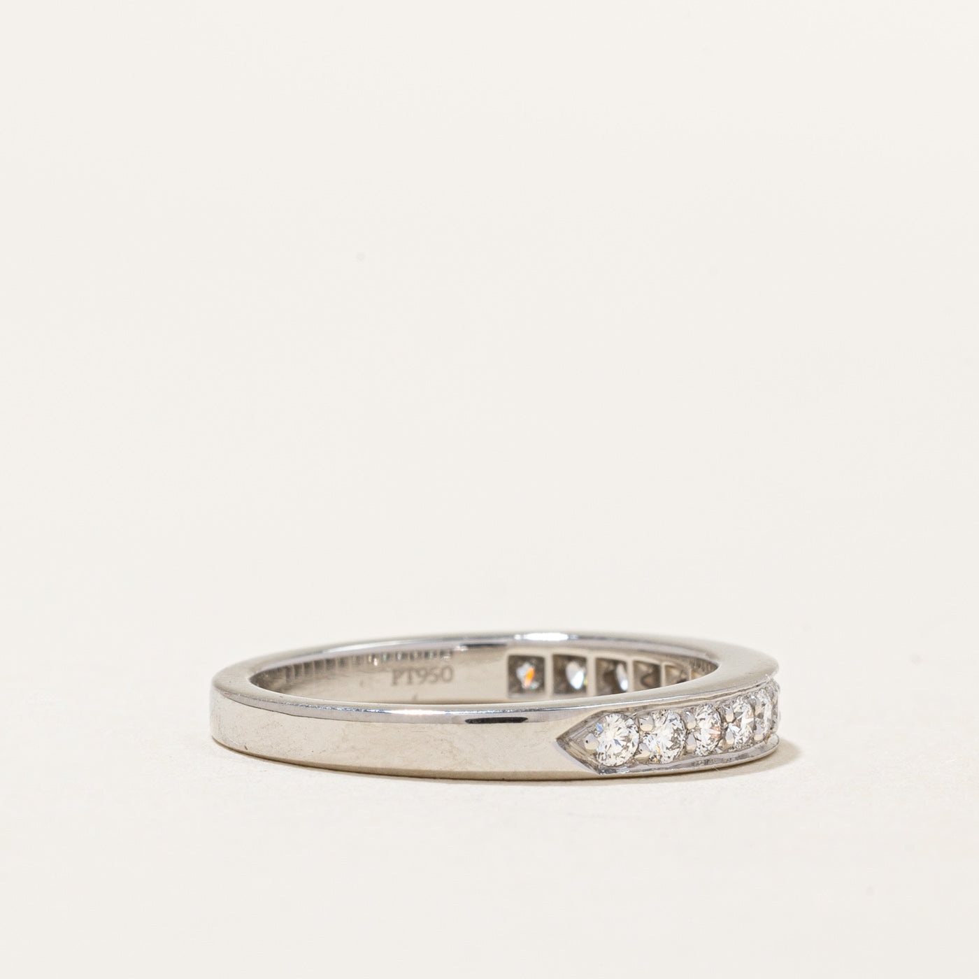 Bague en platine sertie de diamants « Tiffany & Co. » | 0,24 ct | Taille 4,5 | 