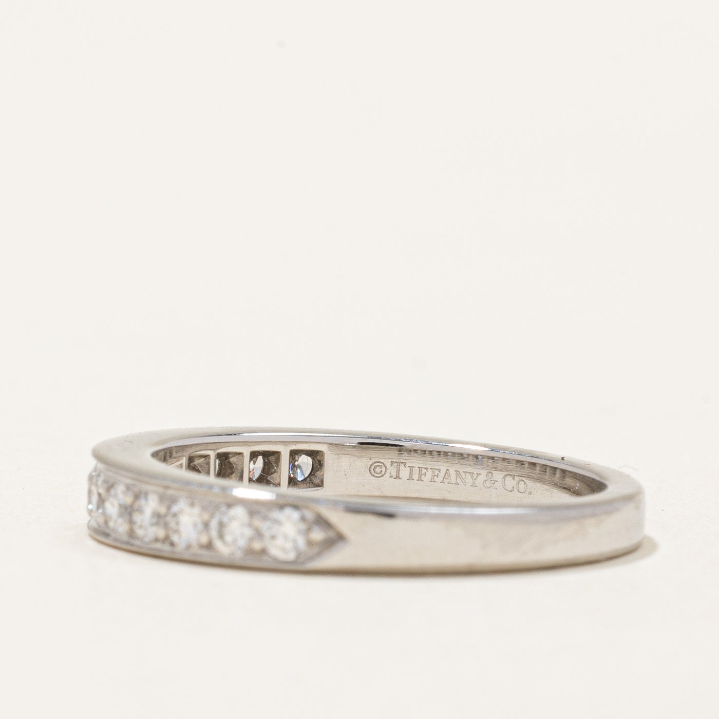 Bague en platine sertie de diamants « Tiffany & Co. » | 0,24 ct | Taille 4,5 | 