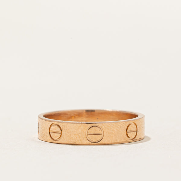 'Cartier' Love Pink Gold 18k Ring | SZ 4.5 |