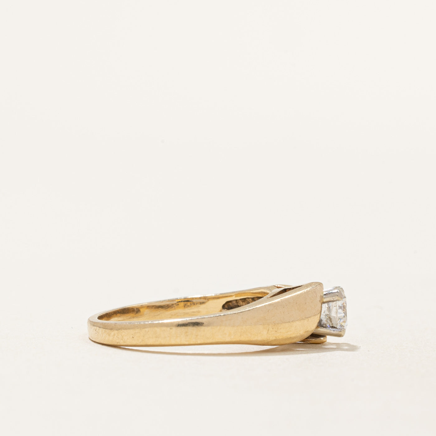 Canadian Diamond Solitaire Bypass 18k Ring | 0.35ct | SZ 5.25 |