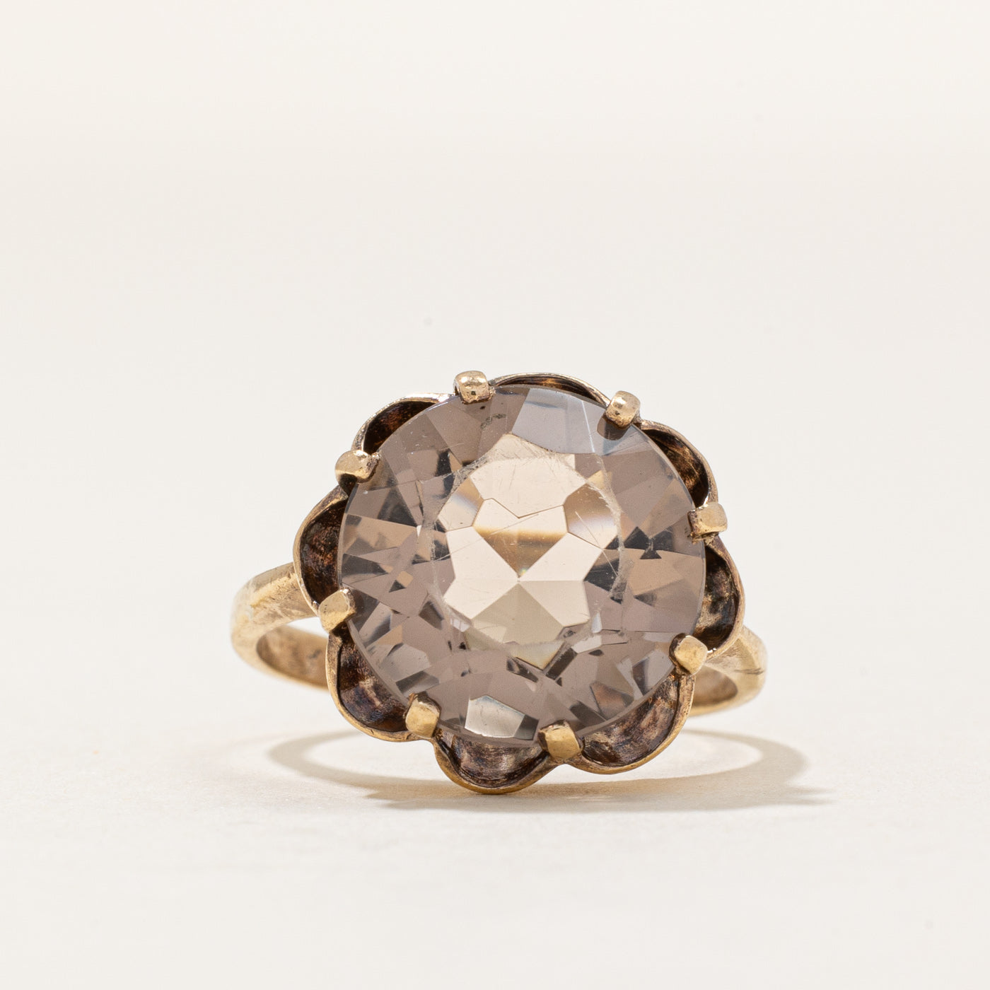 Smoky Quartz Cocktail Ring | 4.15ct | SZ 5 |