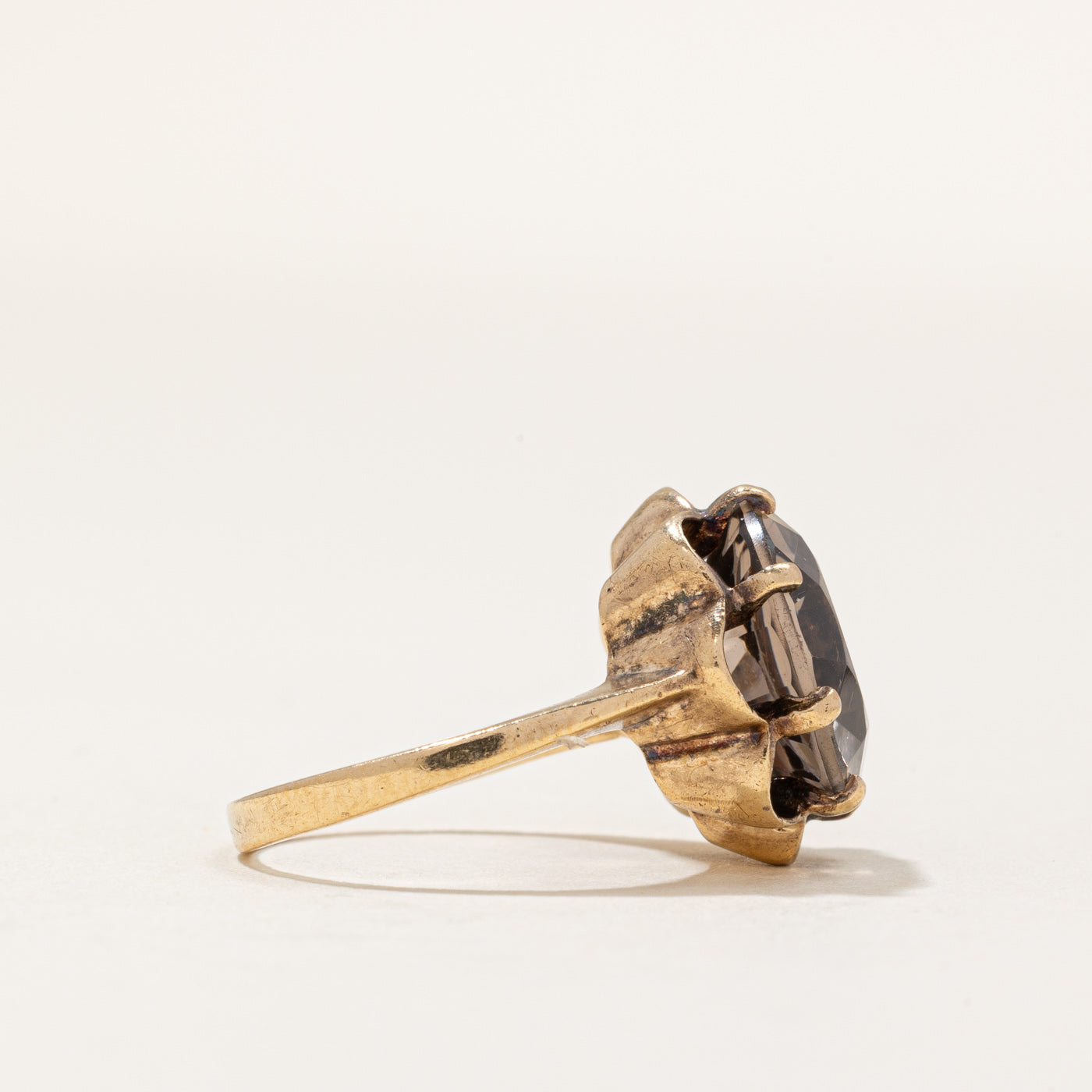 Smoky Quartz Cocktail Ring | 4.15ct | SZ 5 |