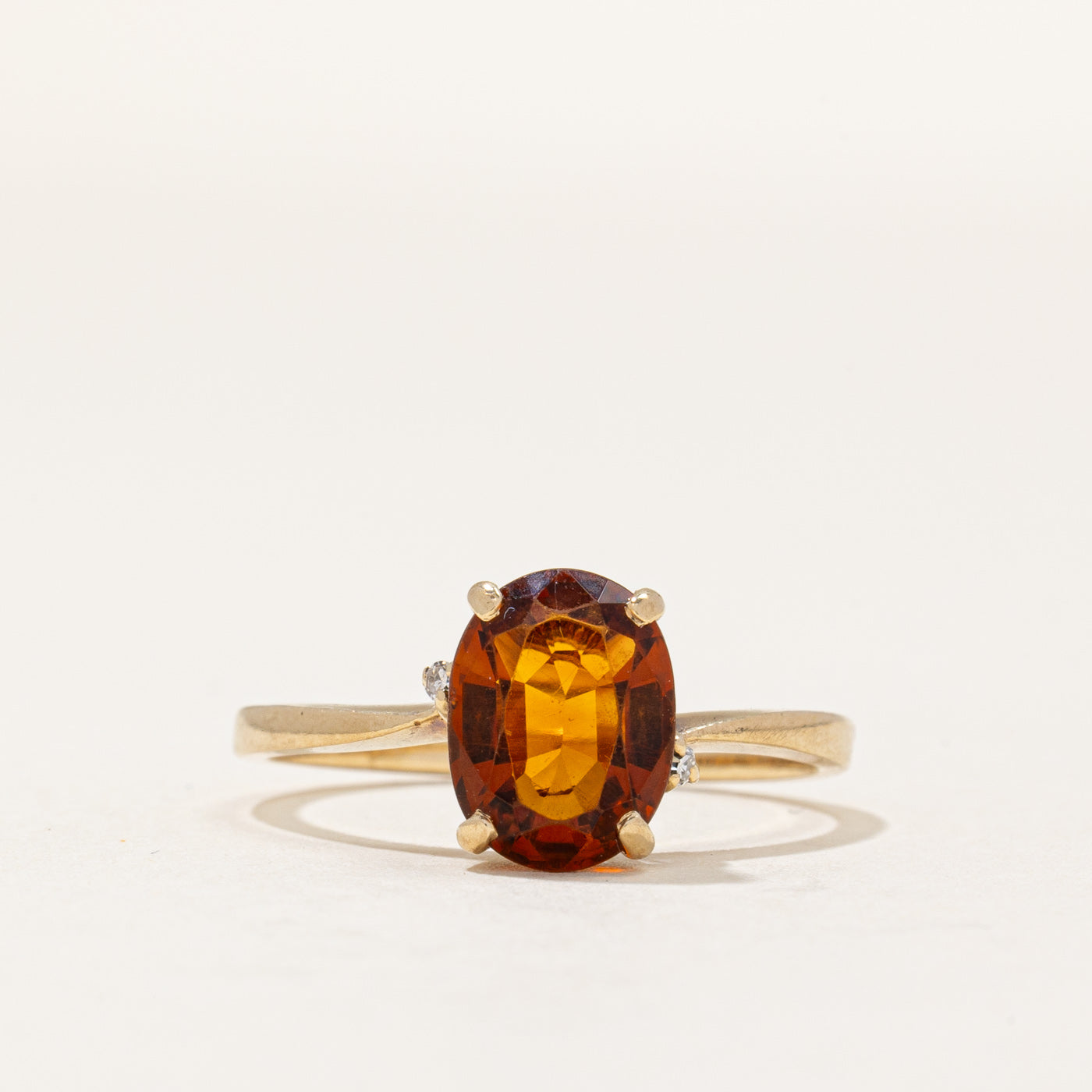 Citrine & Diamond Cocktail Ring | 1.45ct, 0.02ctw | SZ 6.75 |