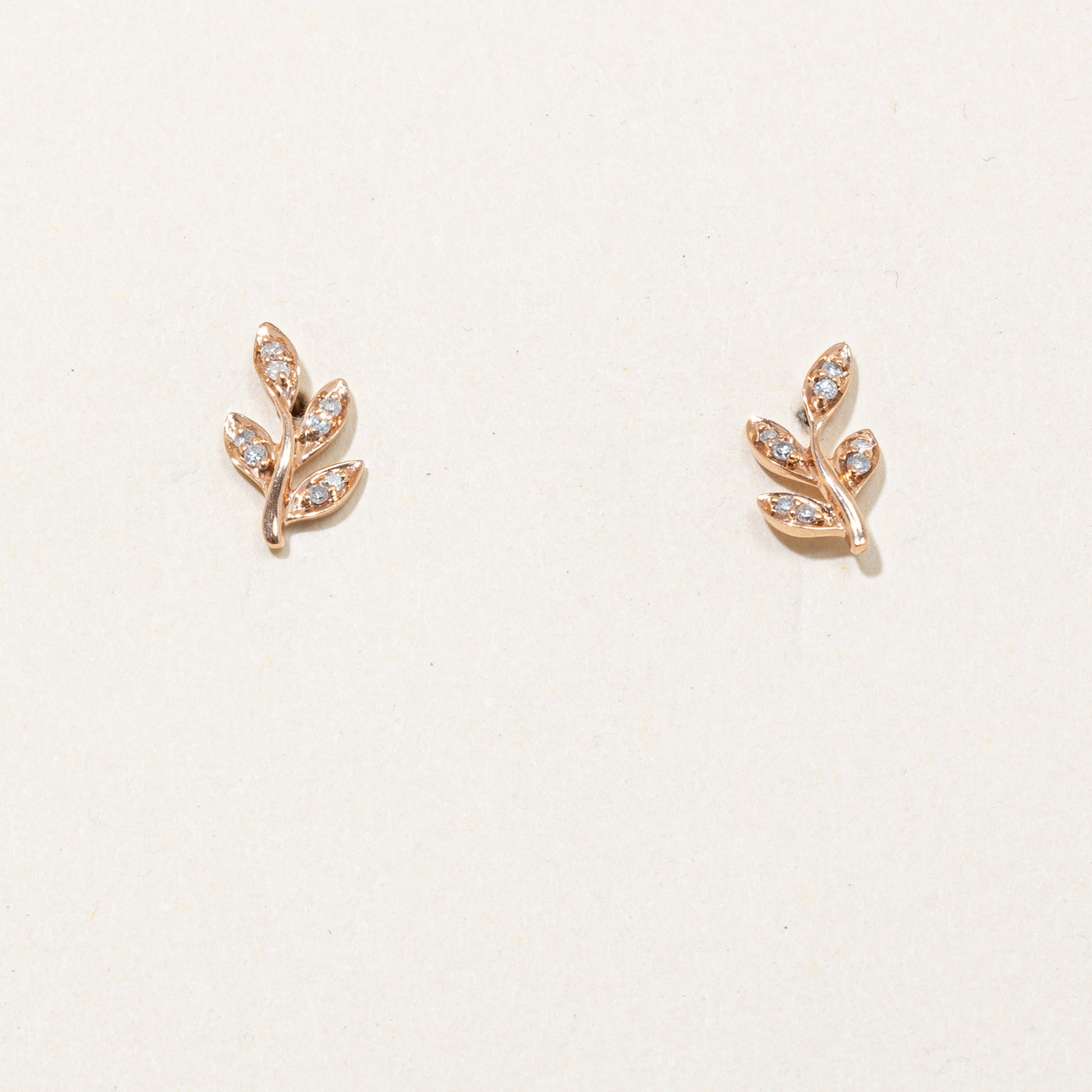 Diamond Leaf Earrings | 0.08ctw |