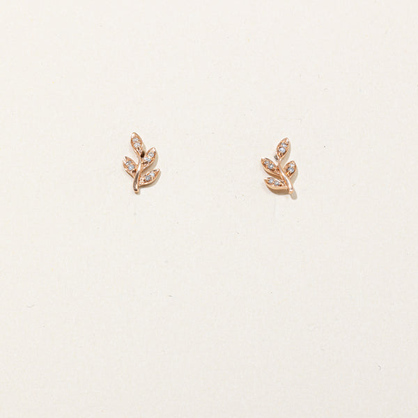 Diamond Leaf Earrings | 0.08ctw |