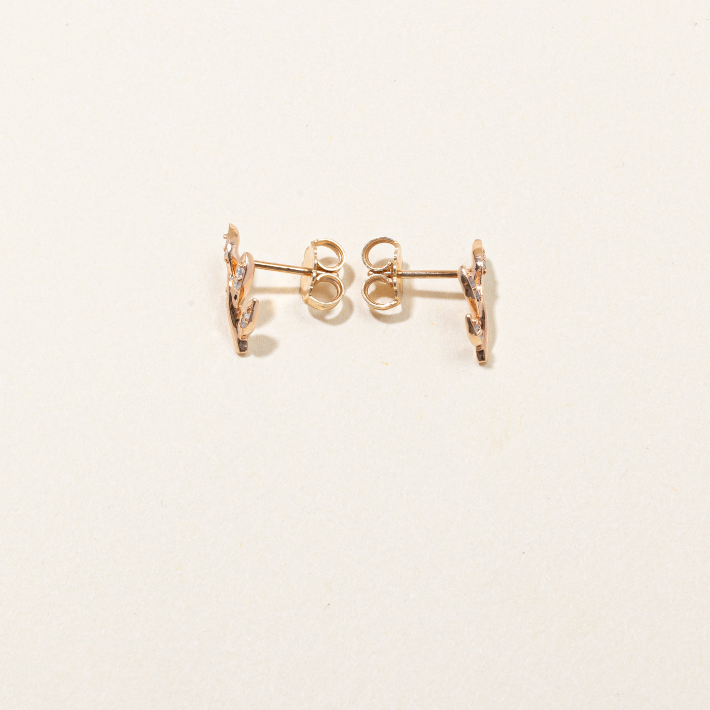 Diamond Leaf Earrings | 0.08ctw |