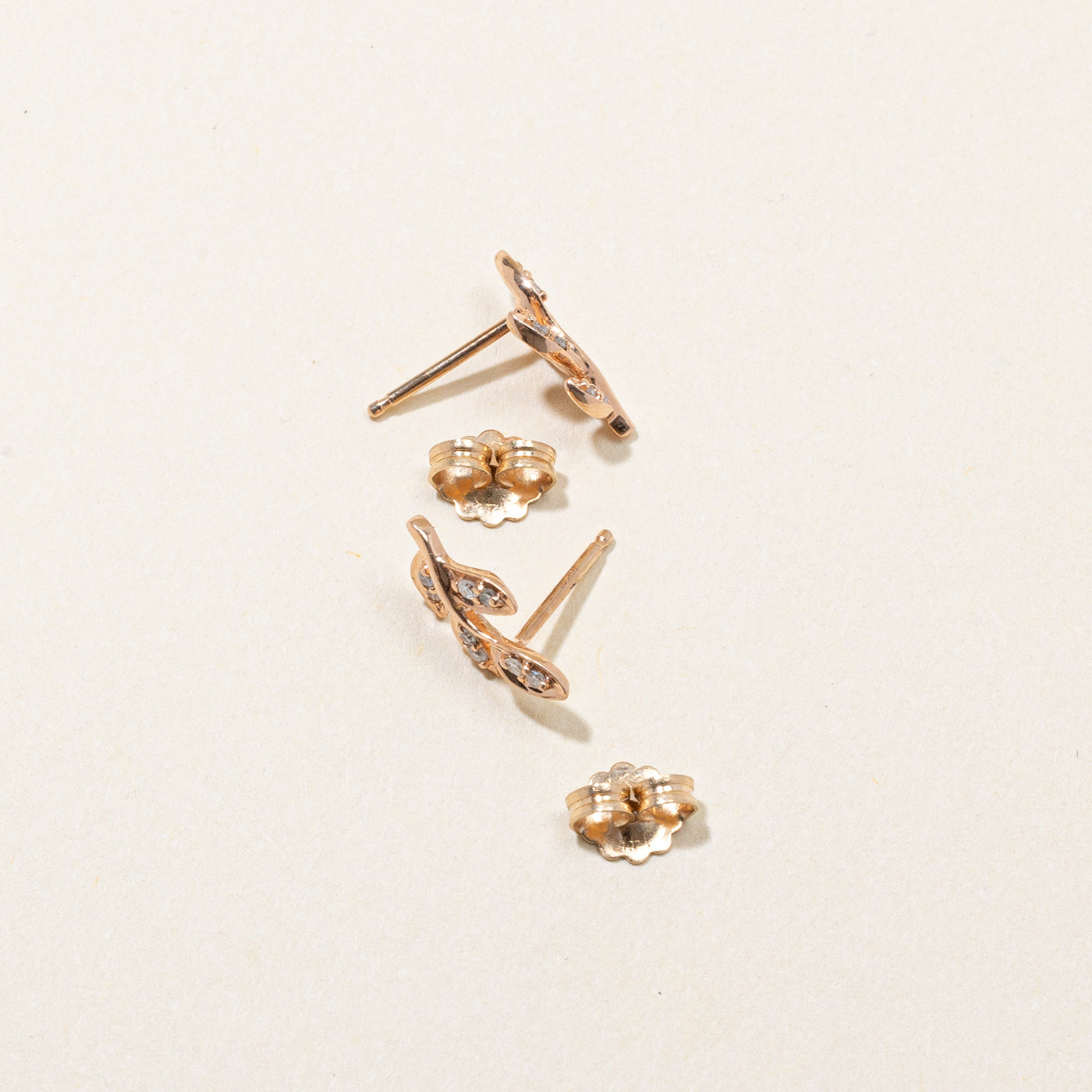 Diamond Leaf Earrings | 0.08ctw |