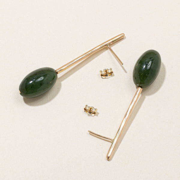 Nephrite Jade Drop Earrings | 26.00ctw |