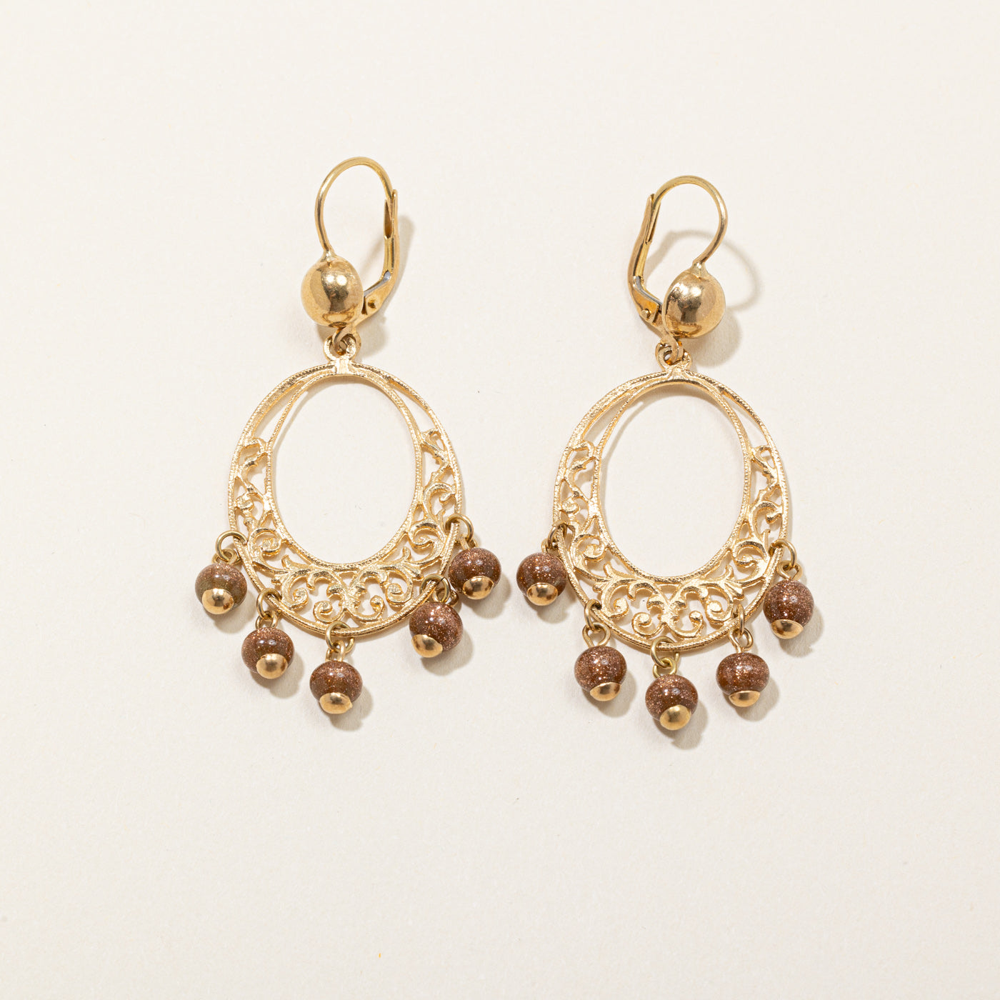 Goldstone Glass Bead Earrings | 5.00ctw |